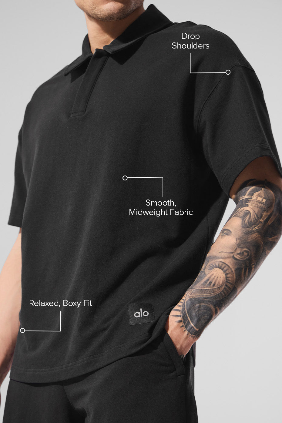 Double Take Short Sleeve Polo - Black