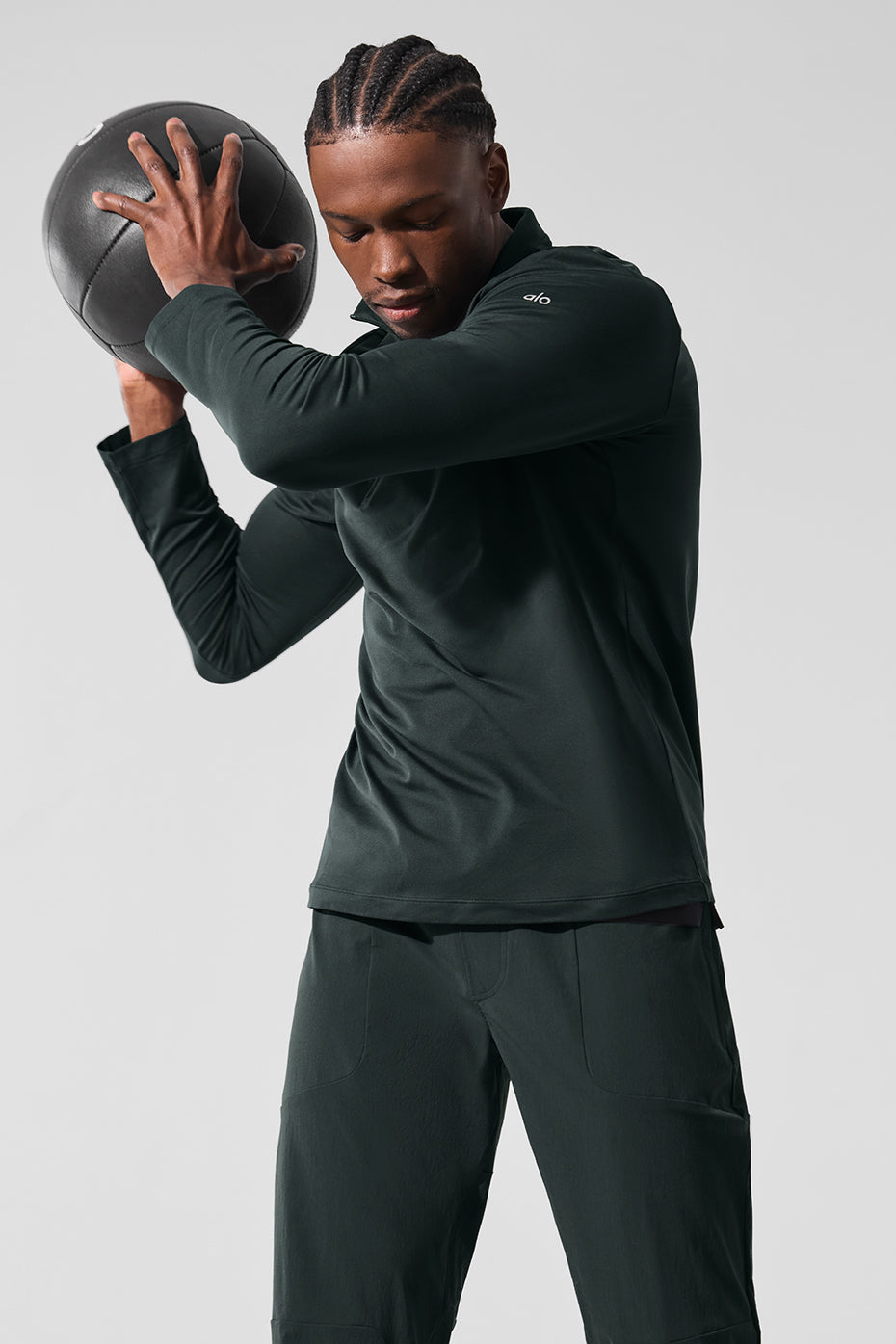 Conquer 1/4 Zip Reform Long Sleeve - Charcoal Green