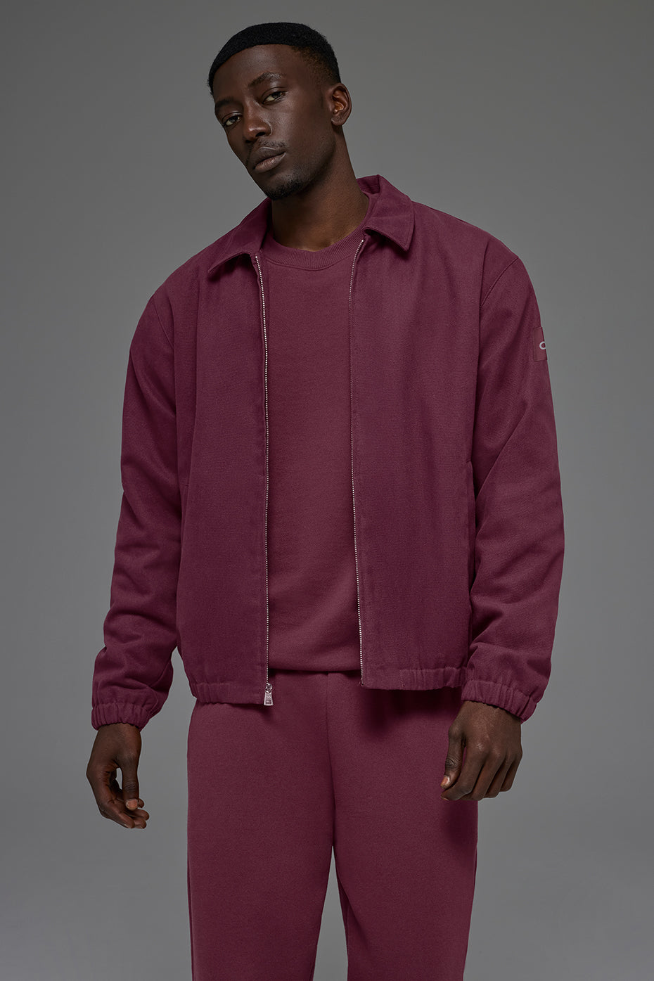 Cotton Canvas Coaches Jacket - Burgundy