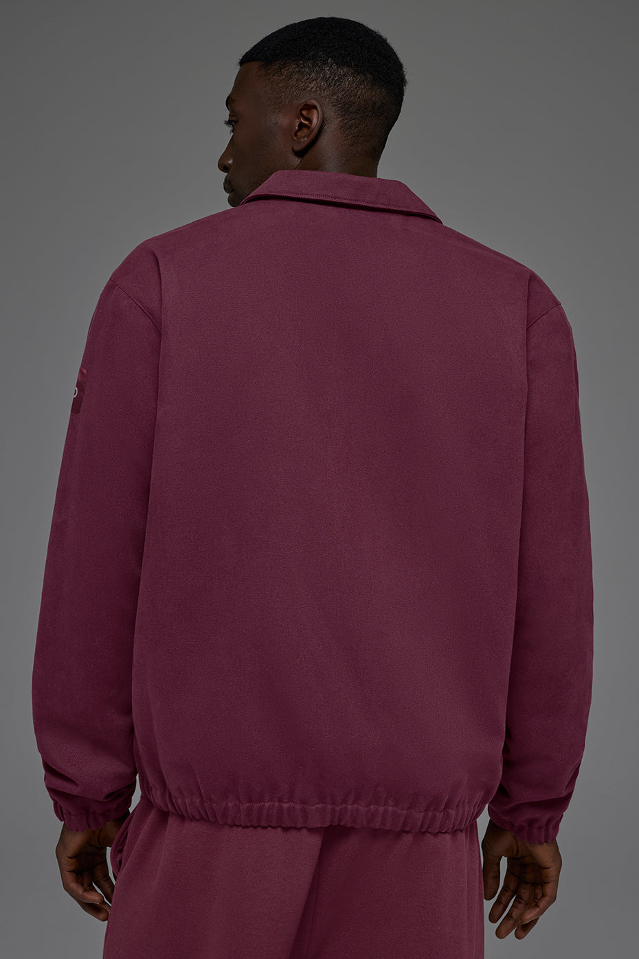 Cotton Canvas Coaches Jacket - Burgundy