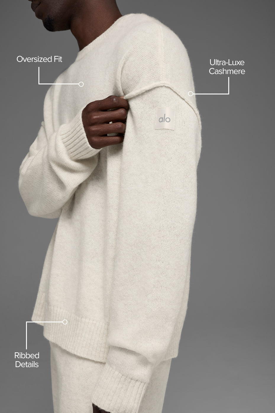 New Class Cashmere Crewneck Sweater - Bone Heather