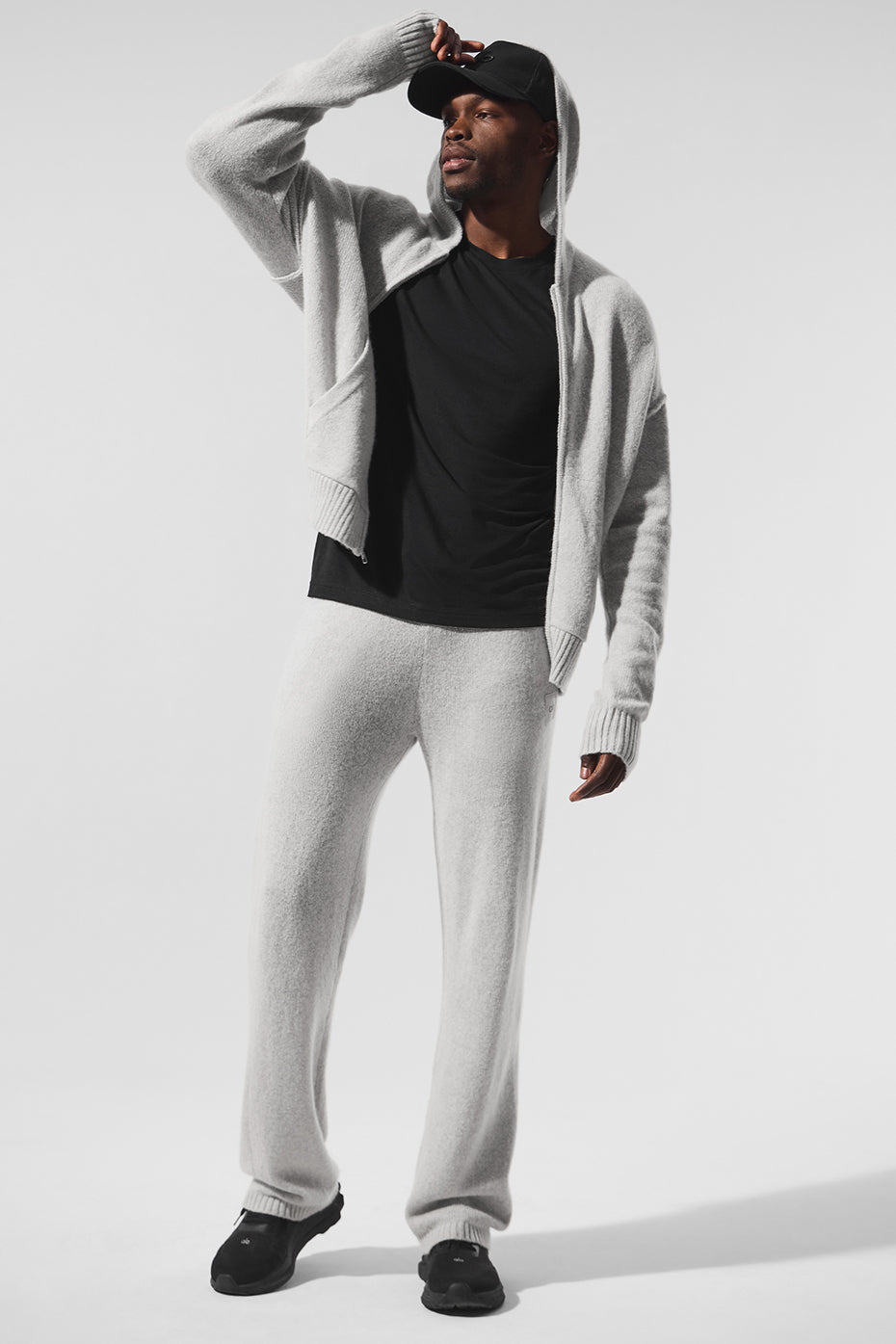 New Class Cashmere Full Zip Hoodie - Pearl Grey Heather