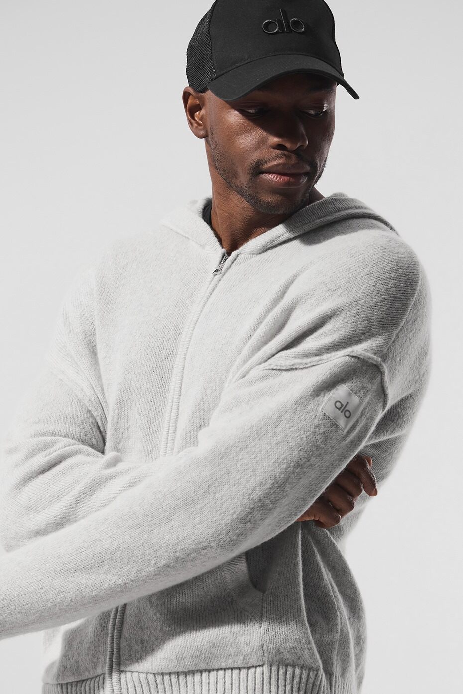New Class Cashmere Full Zip Hoodie - Pearl Grey Heather
