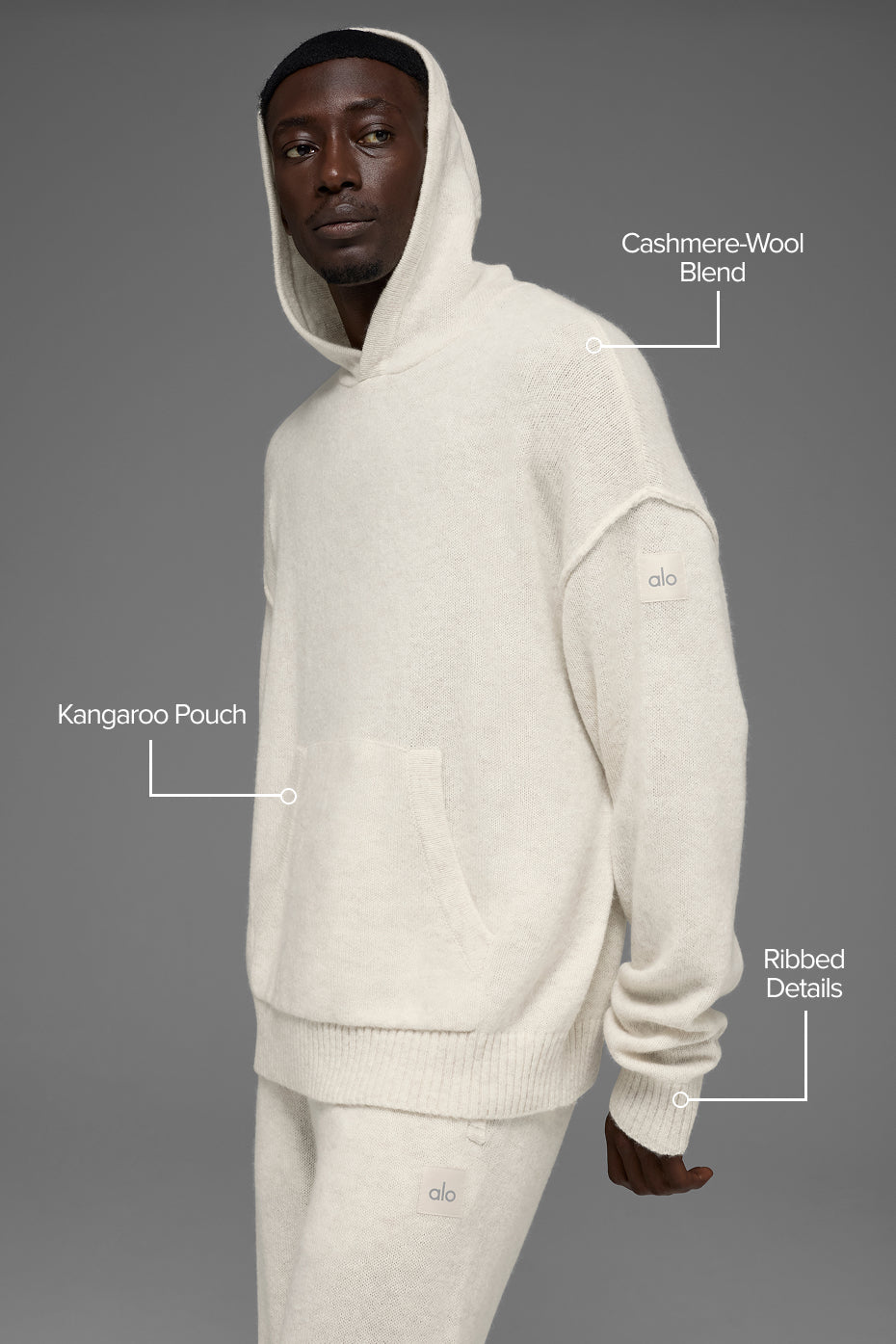 New Class Cashmere Hoodie - Bone Heather
