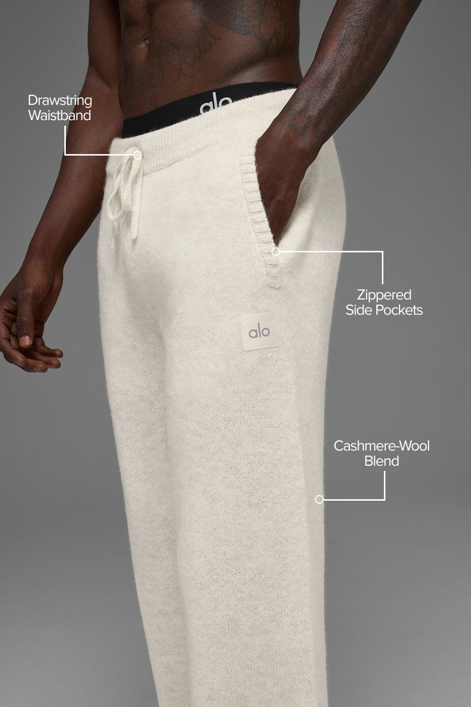 New Class Cashmere Sweatpant - Bone Heather