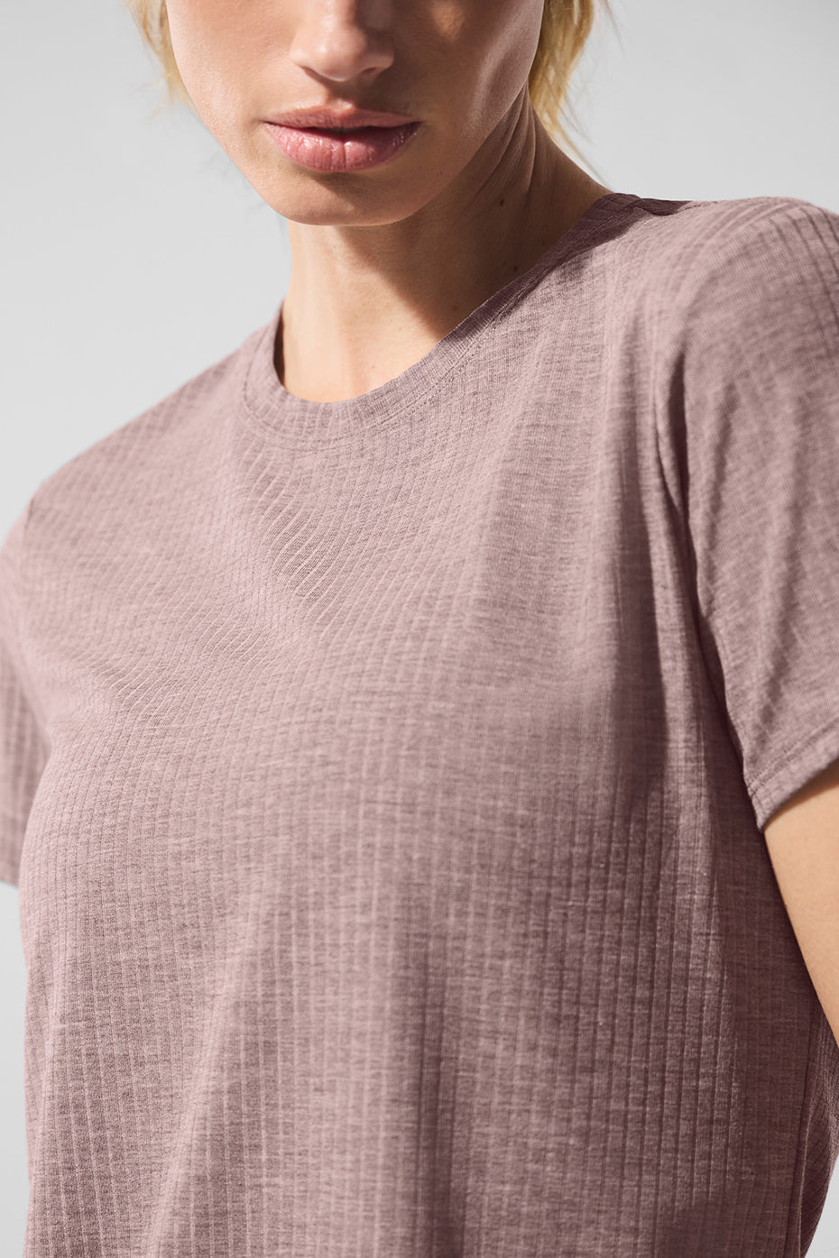 Ribbed Sea Coast Tee - Mushroom Heather