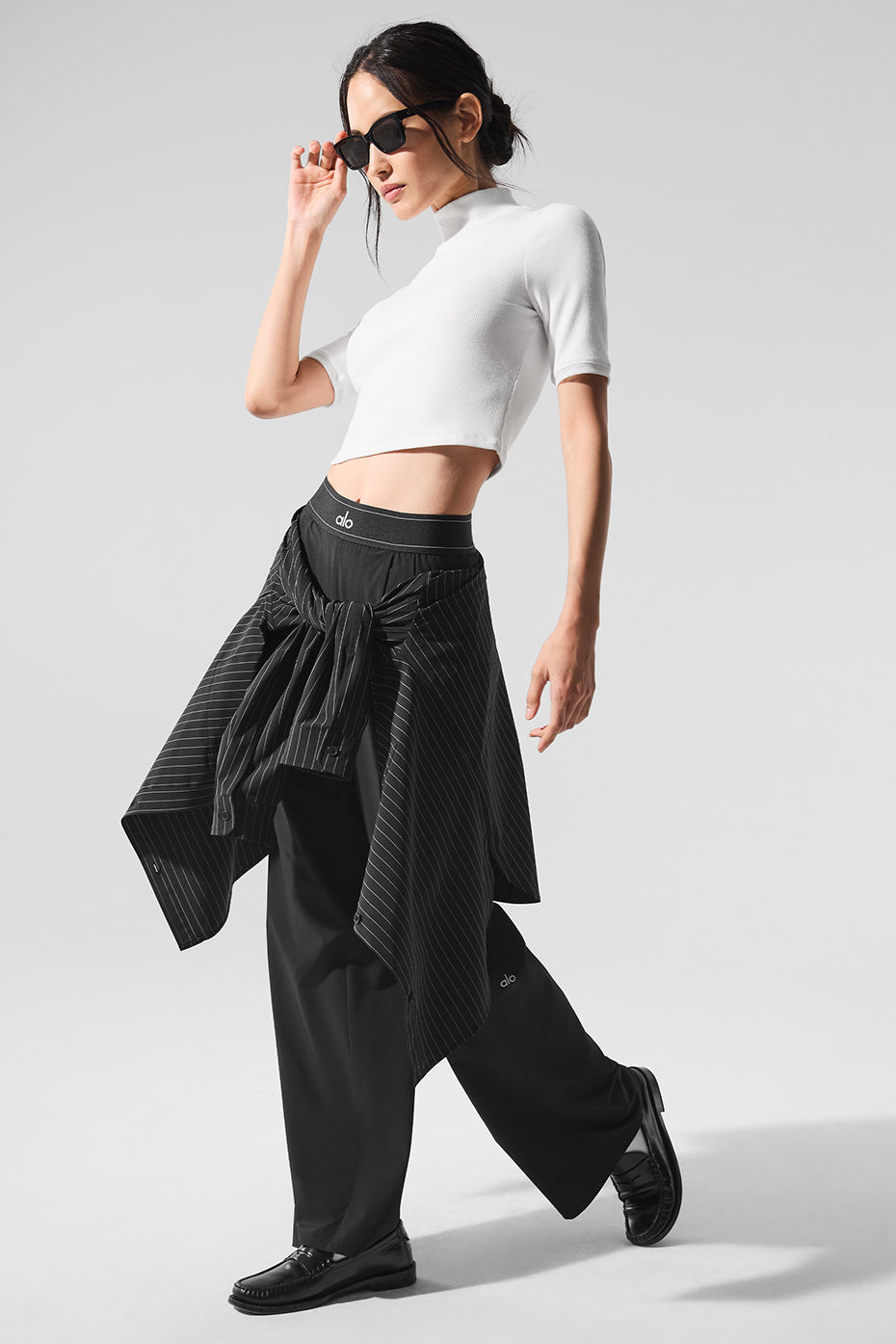 Ribbed Mesh Secret Short Sleeve - White