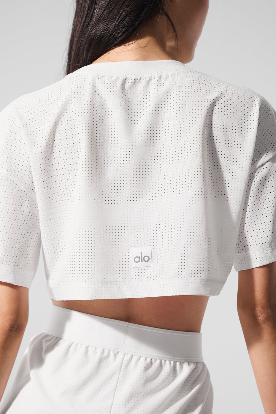 Mesh Cropped Mirage Tee - White