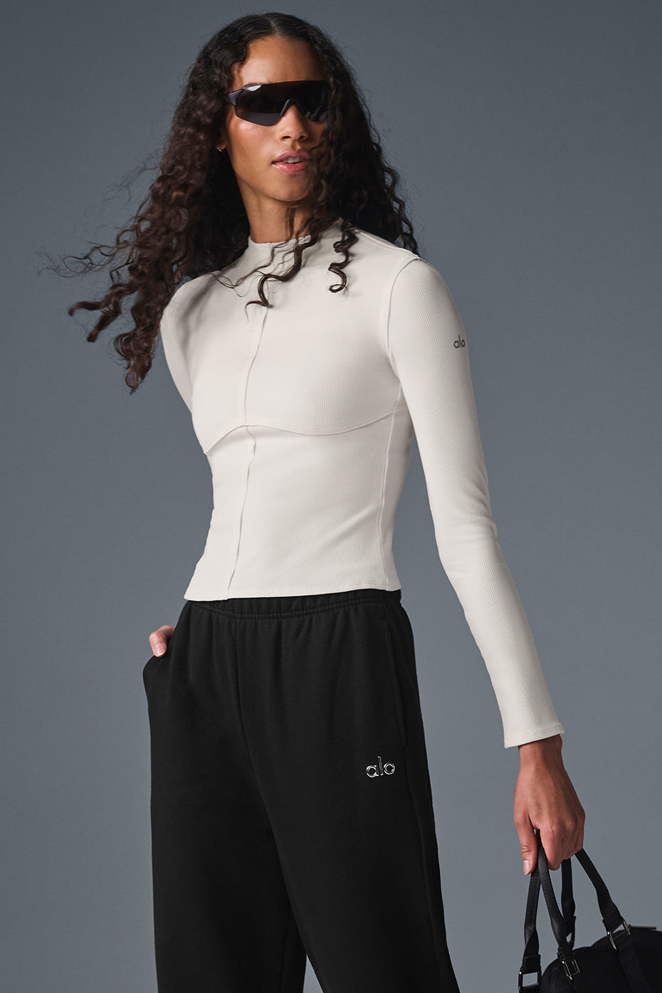 Ribbed En Pointe Long Sleeve - Ivory