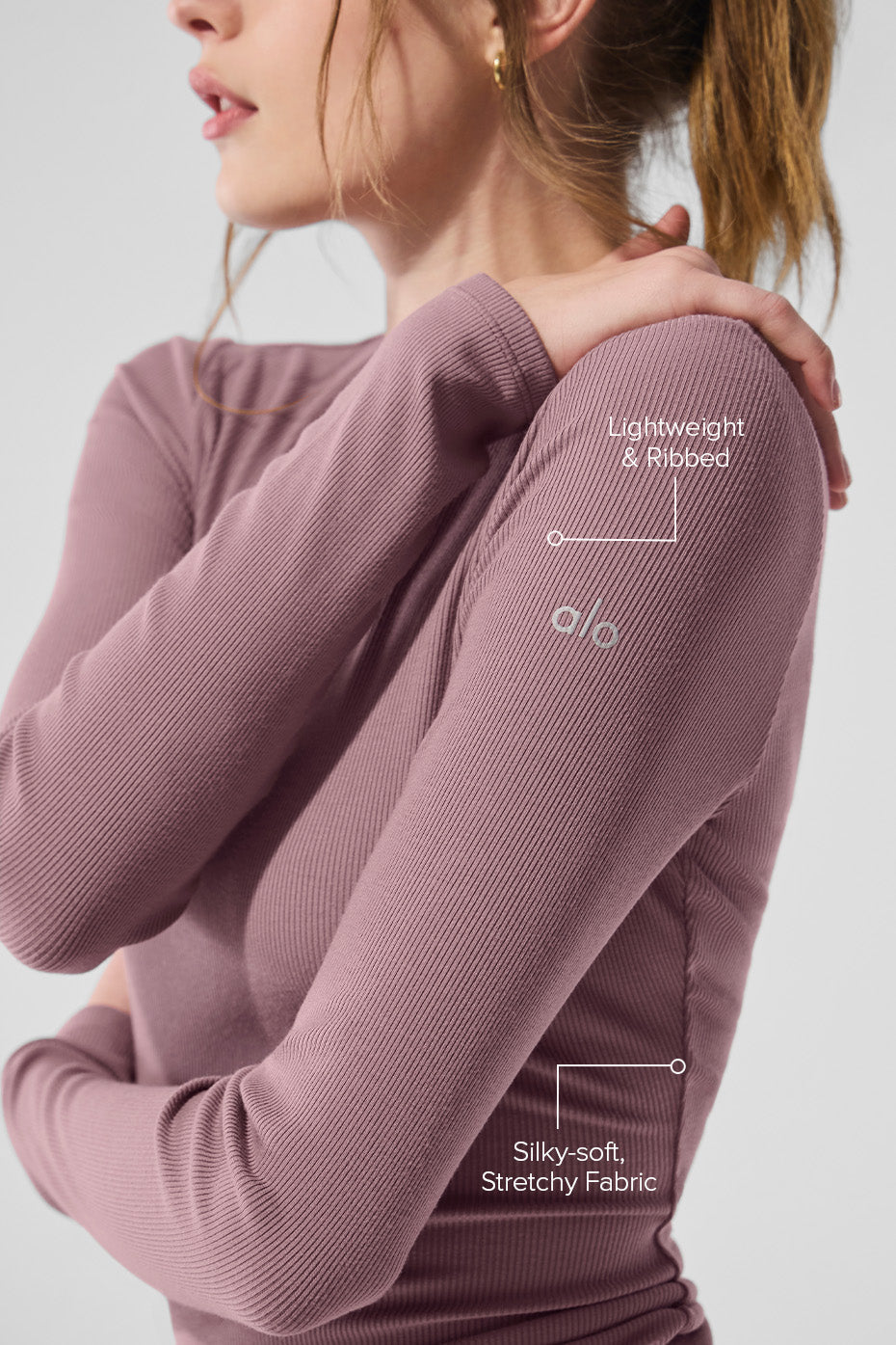 Ribbed Modal Long Sleeve - Smoky Quartz
