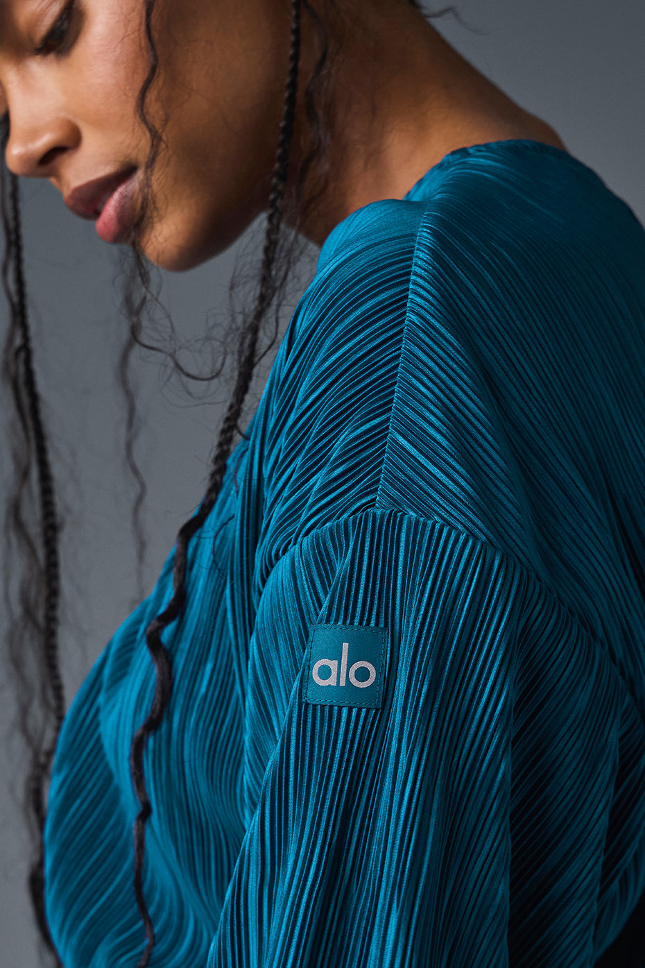 Cropped Micro Plisse Jacket - Eclipse Blue