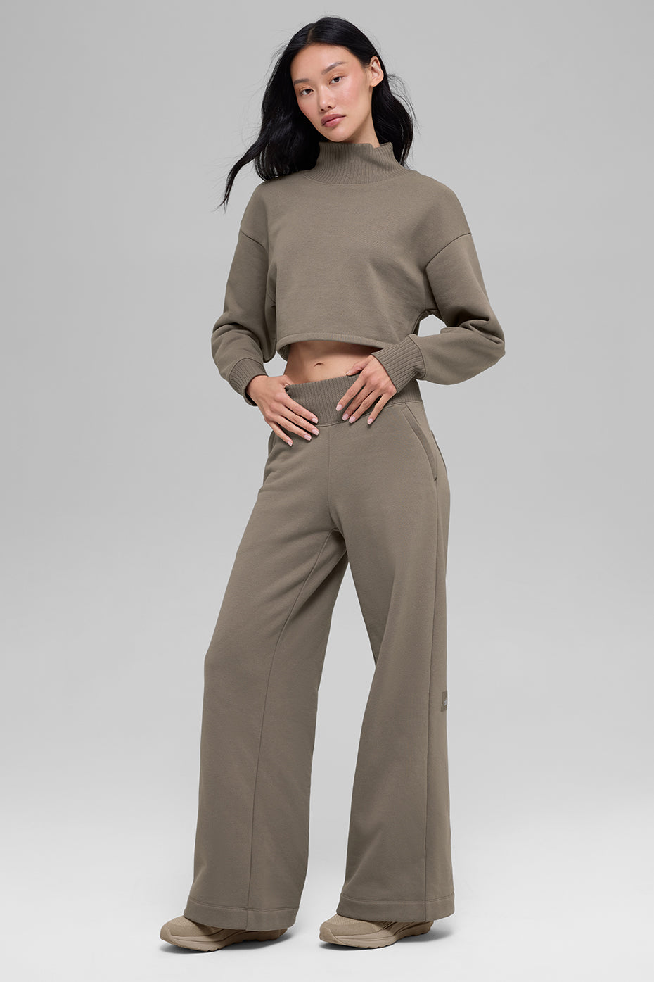 Serenity Wide Leg Sweatpant - Light Cocoa