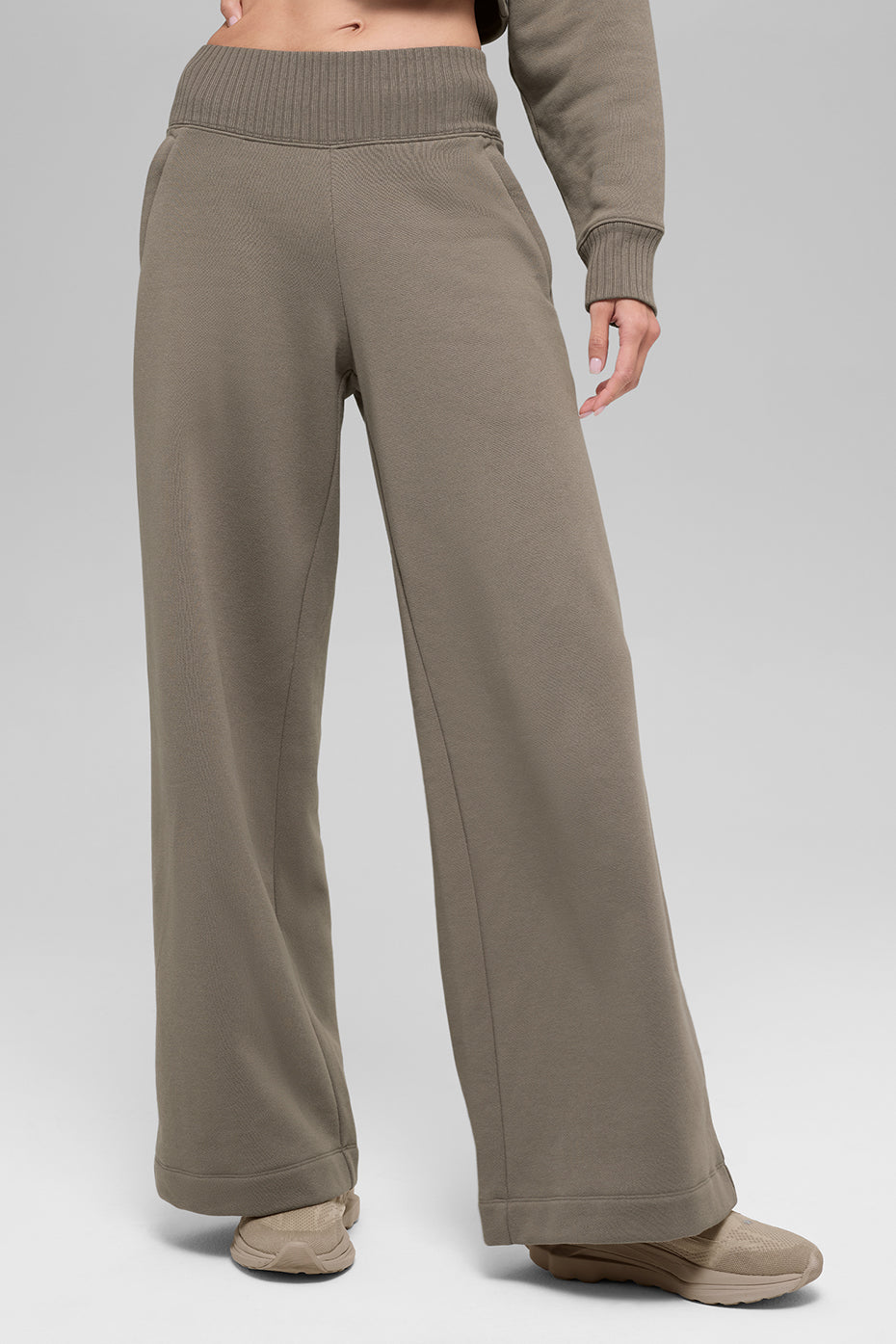 Serenity Wide Leg Sweatpant - Light Cocoa