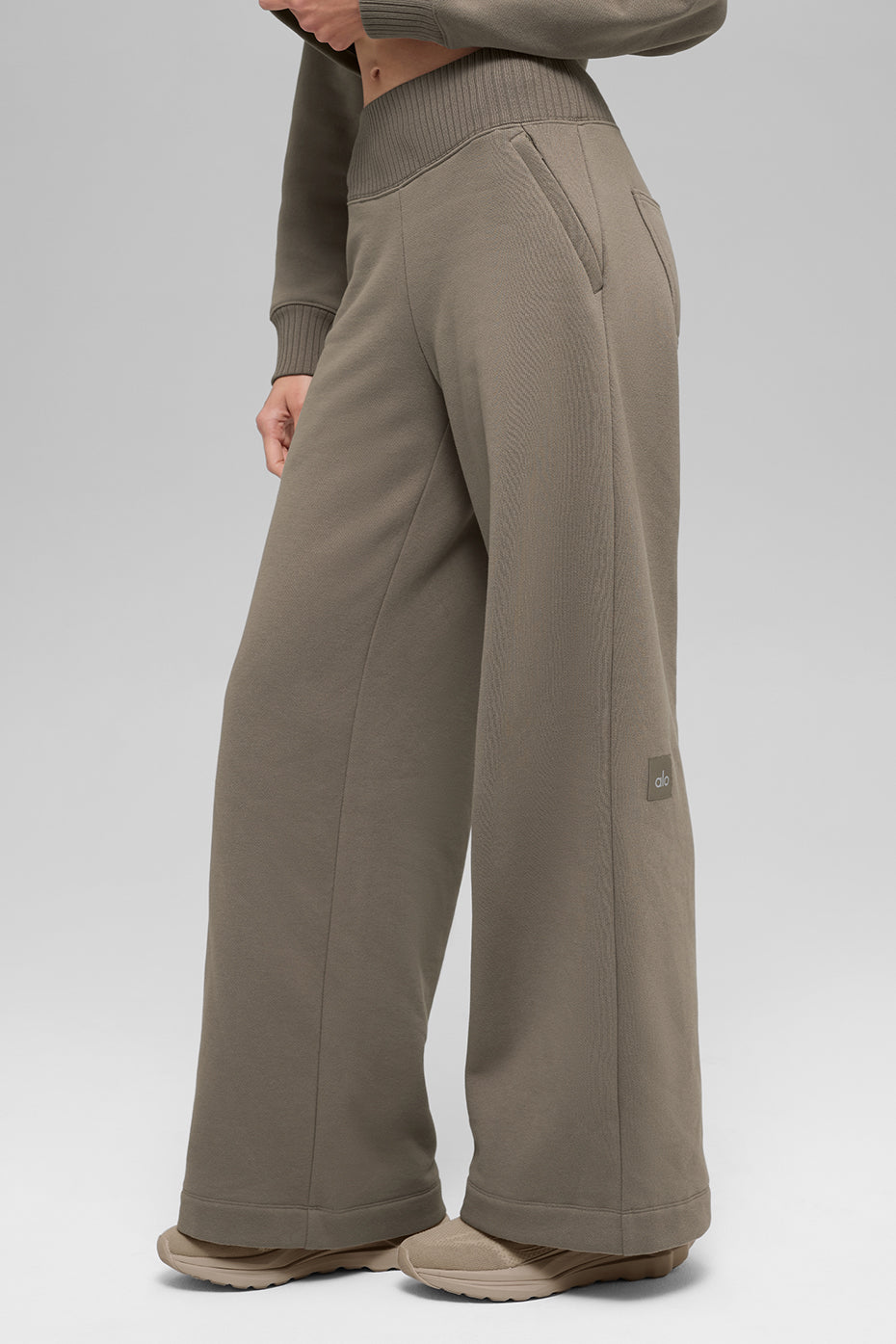 Serenity Wide Leg Sweatpant - Light Cocoa