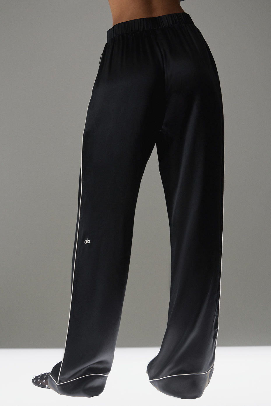 Courchevel Silk Pant - Black/Ivory