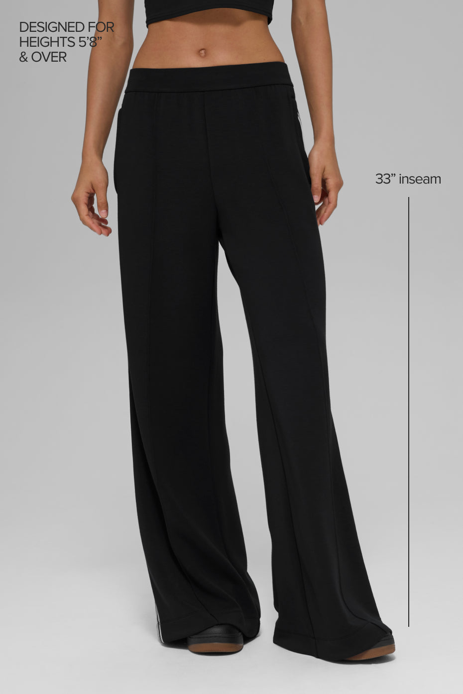 Track Star Wide Leg Pant (Long) - Black