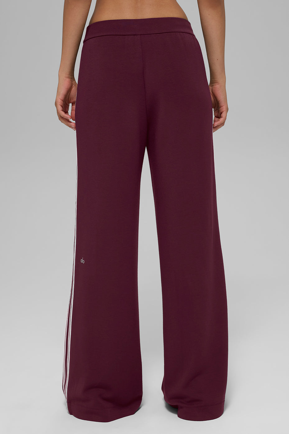 Track Star Wide Leg Pant (Long) - Burgundy