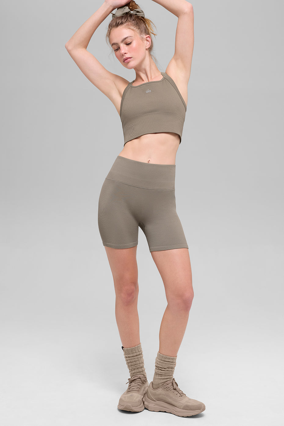 5" Seamless Ribbed Favorite Short - Light Cocoa
