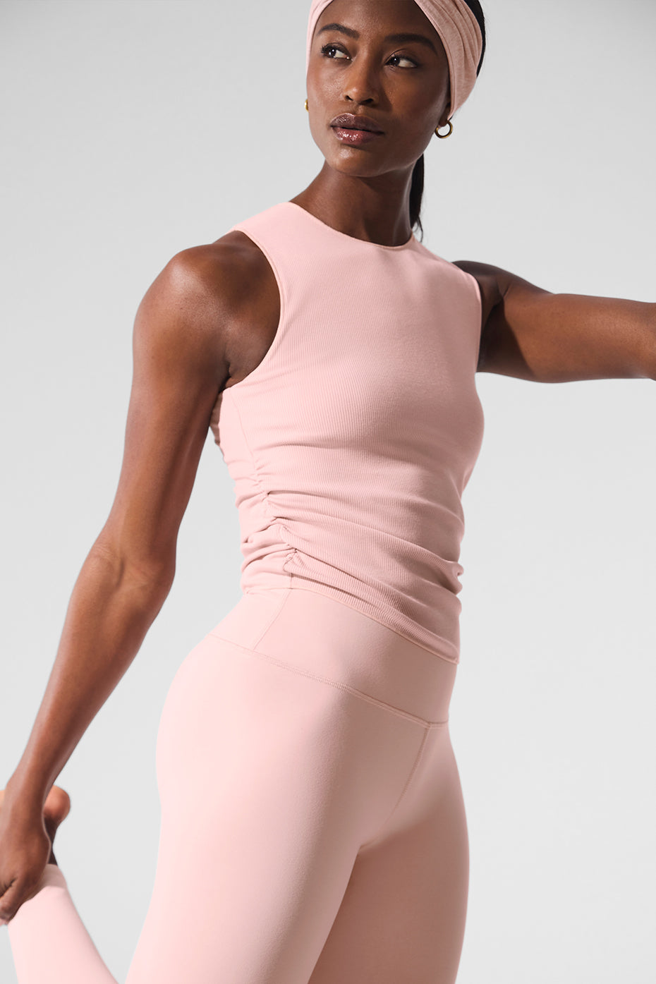 Ribbed En Pointe Tank - Pink Quartz