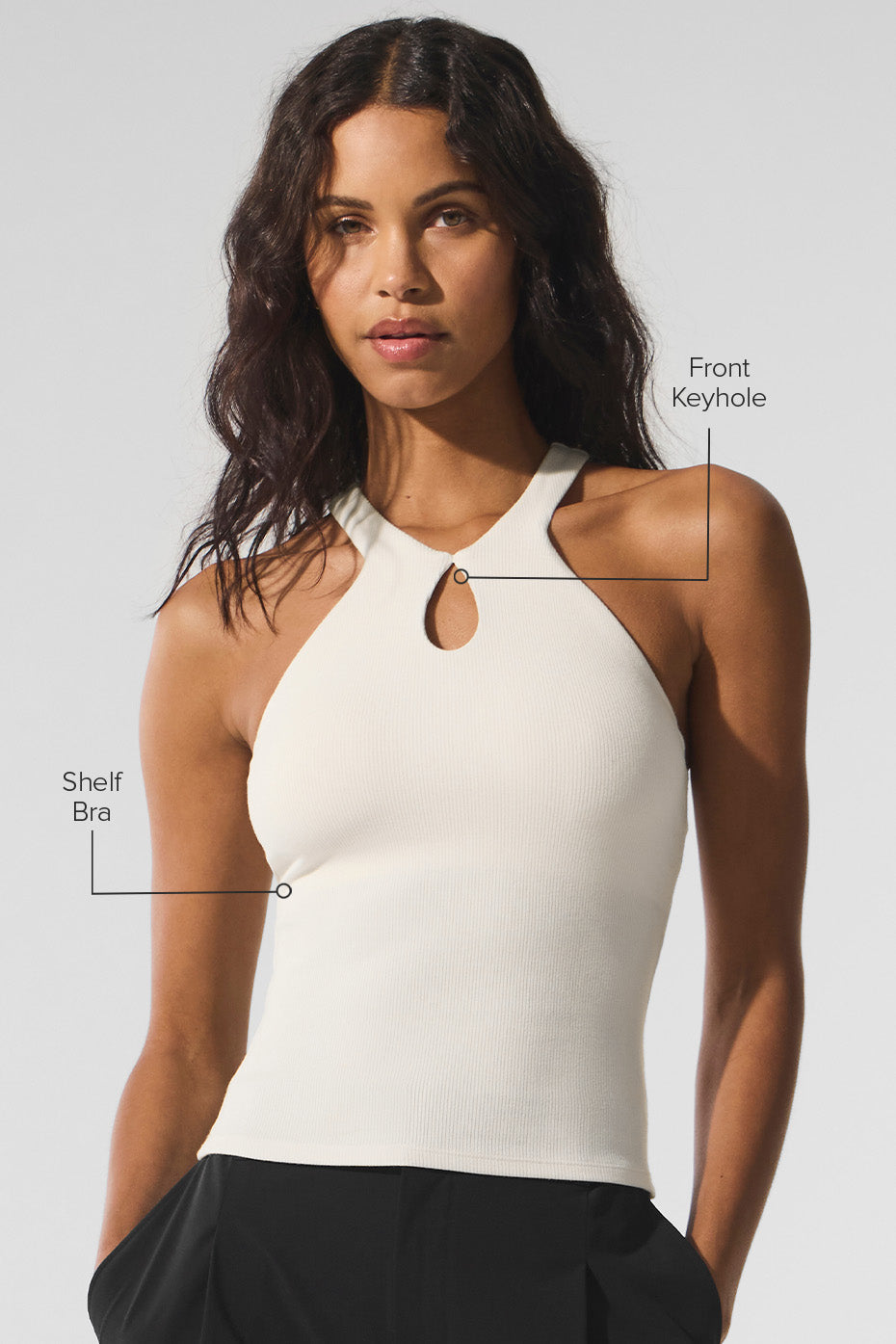 Ribbed Mesmerize Bra Tank - Ivory